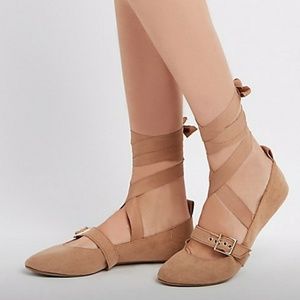 Nwt lace up ballet flats